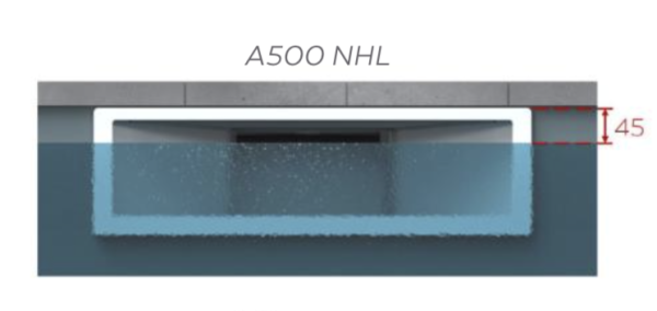 DESIGN A500 NHL skimmer 45mm hladina  betón-fólia